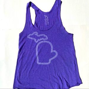 The Mitten State Purple Racerback Tank Size Large